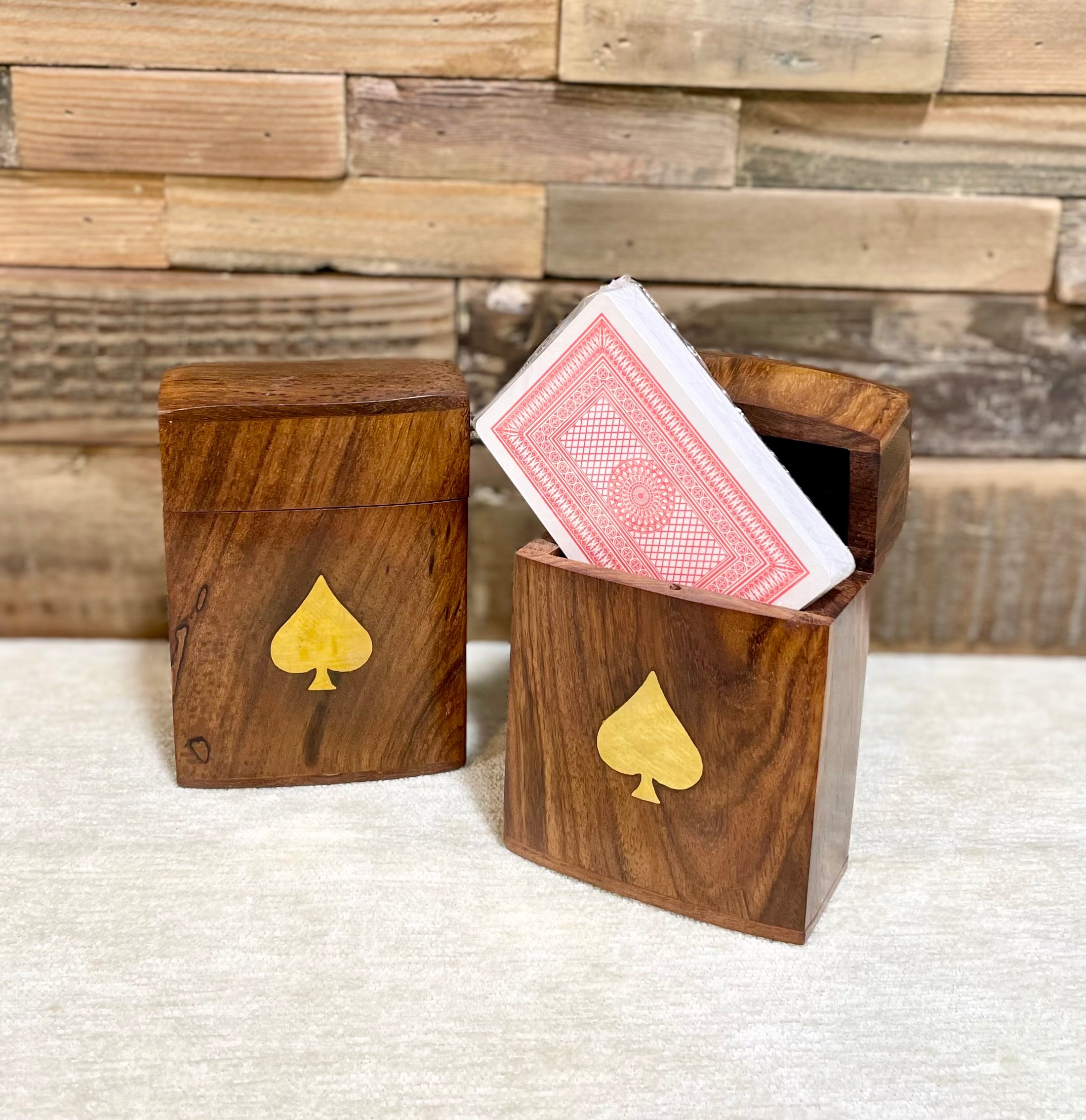 Wooden Card Holder and Cards