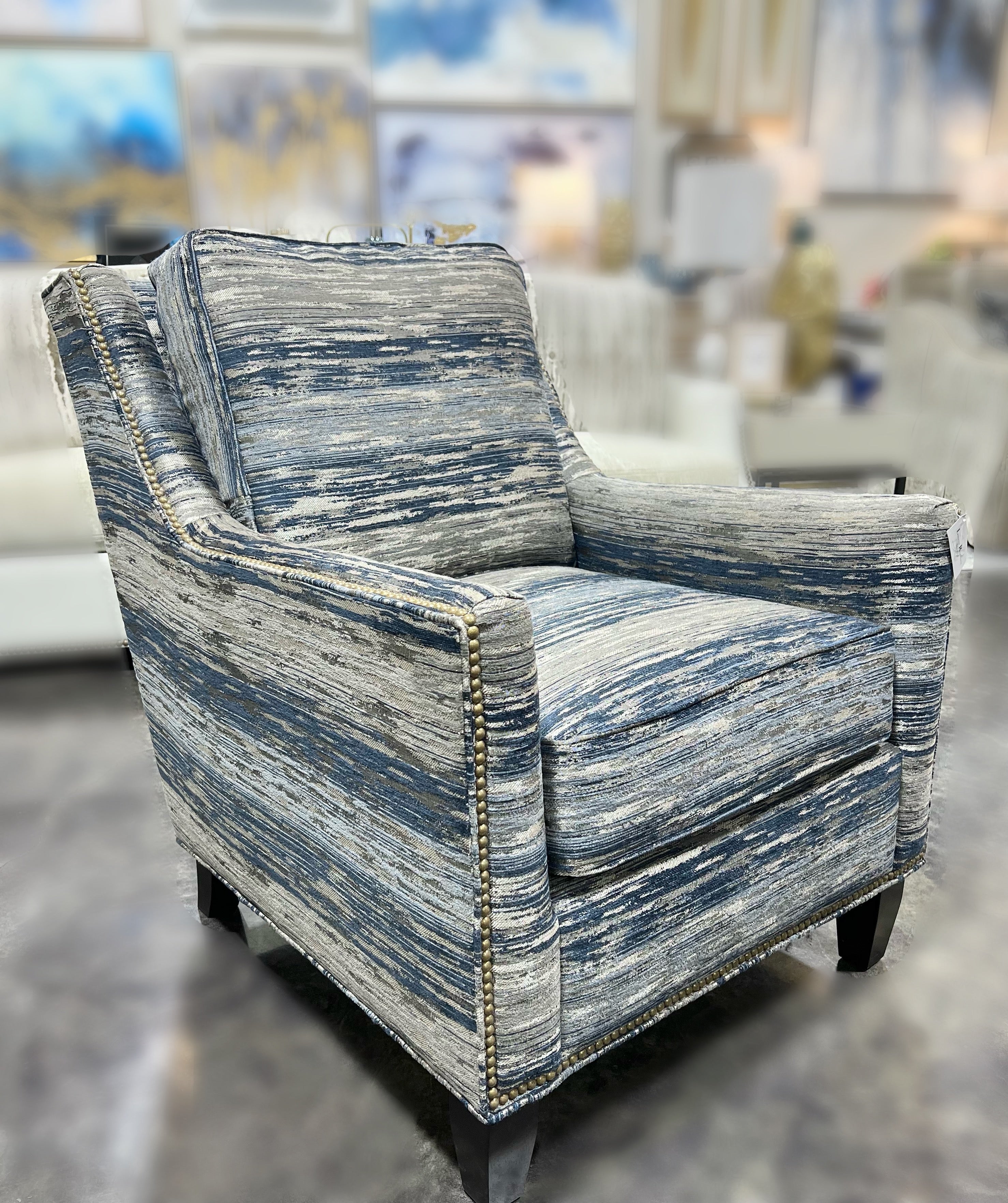 Craftmaster Blue and Grey Chair