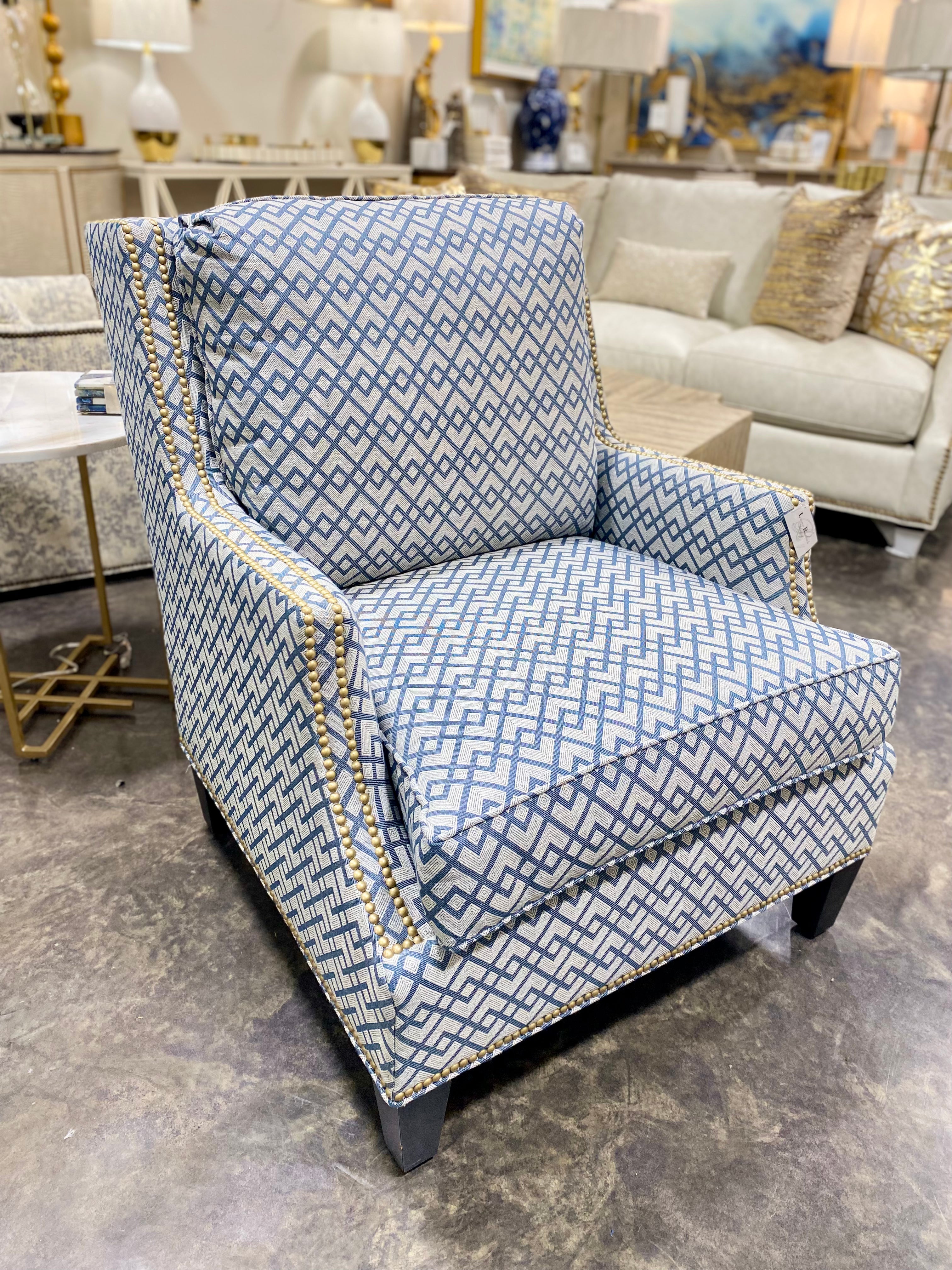 Fairfield Blue and White Chair