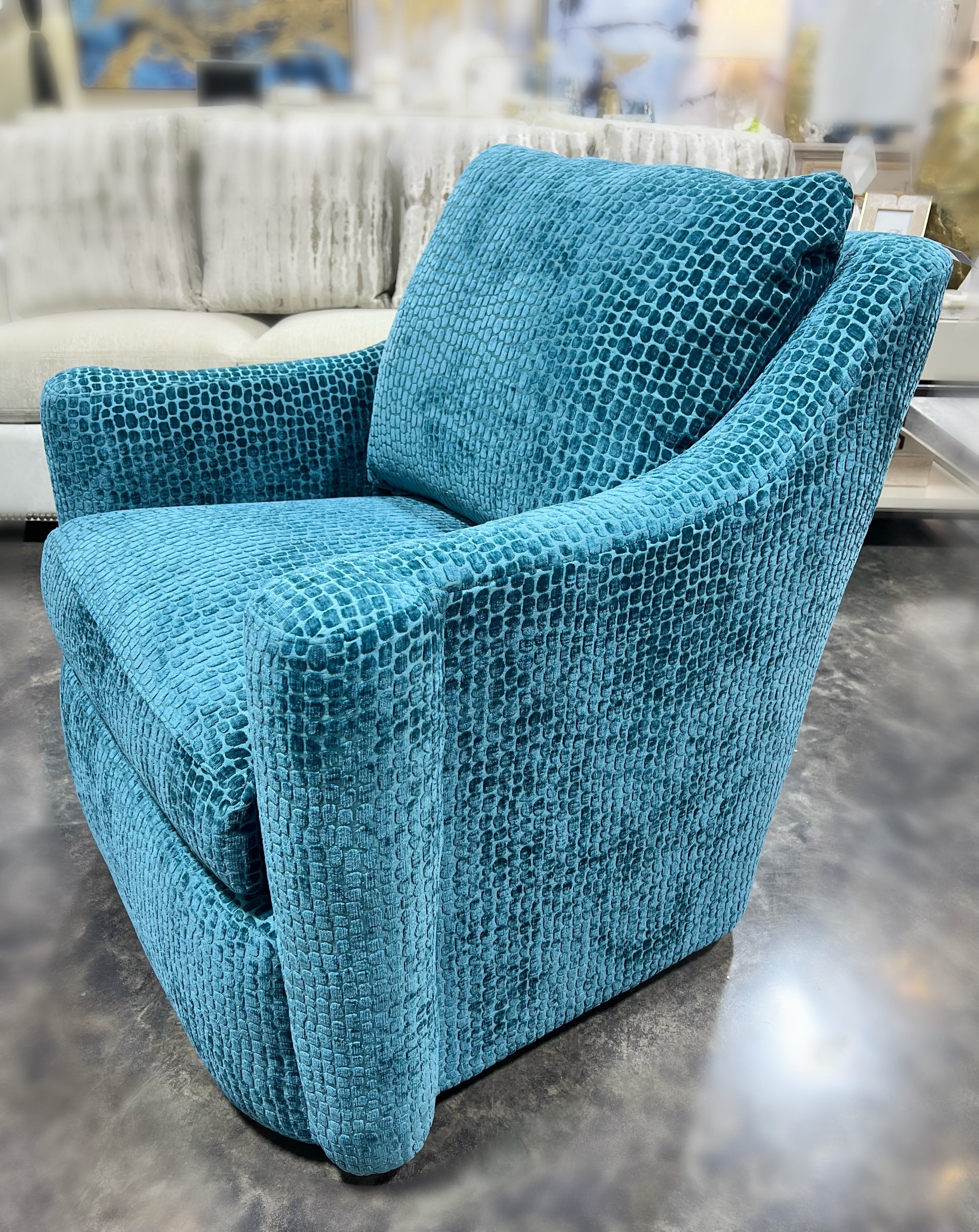 Craftmaster Turquoise Swivel Chairs