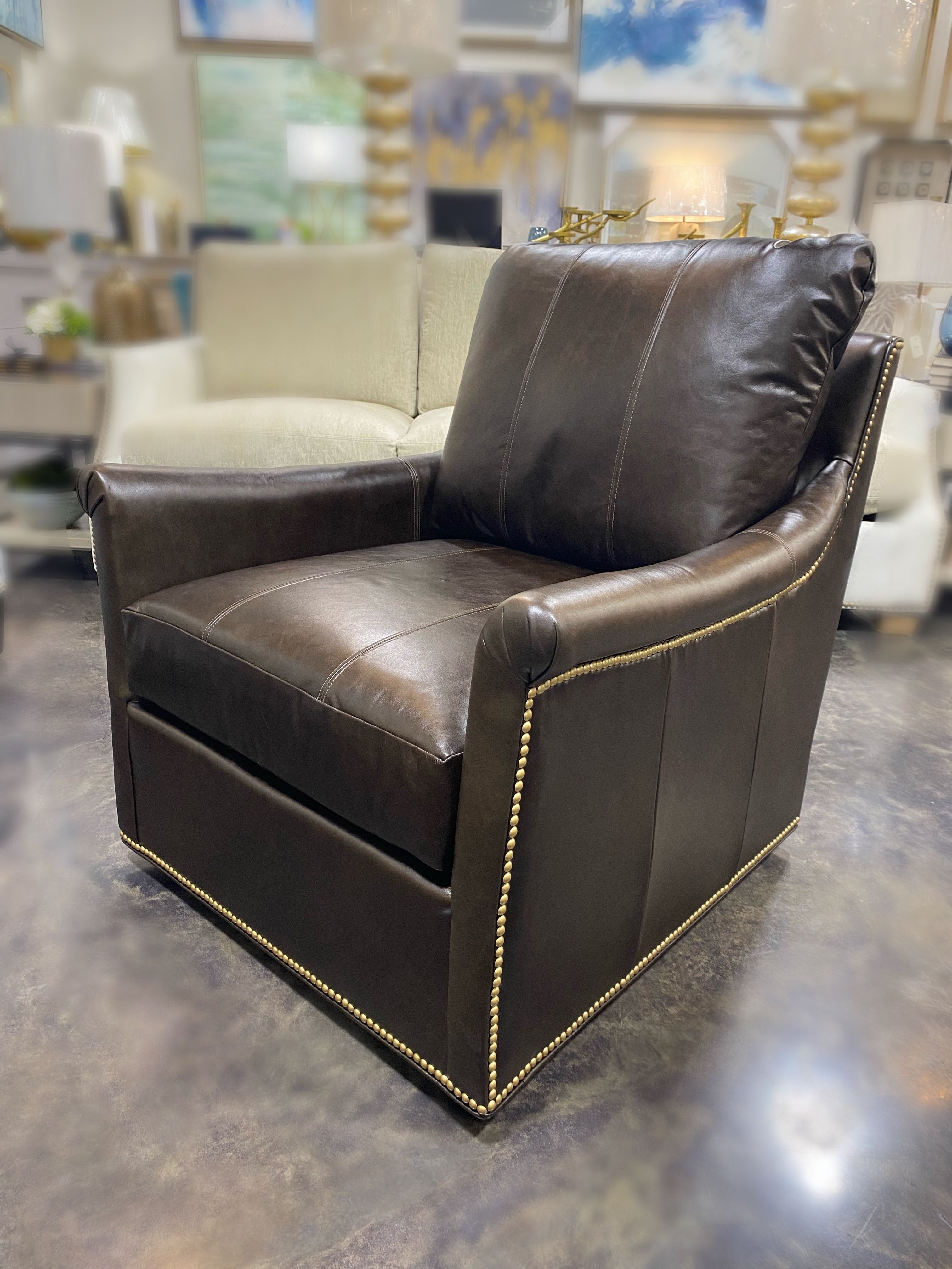 Fairfield Leather Swivel Chair