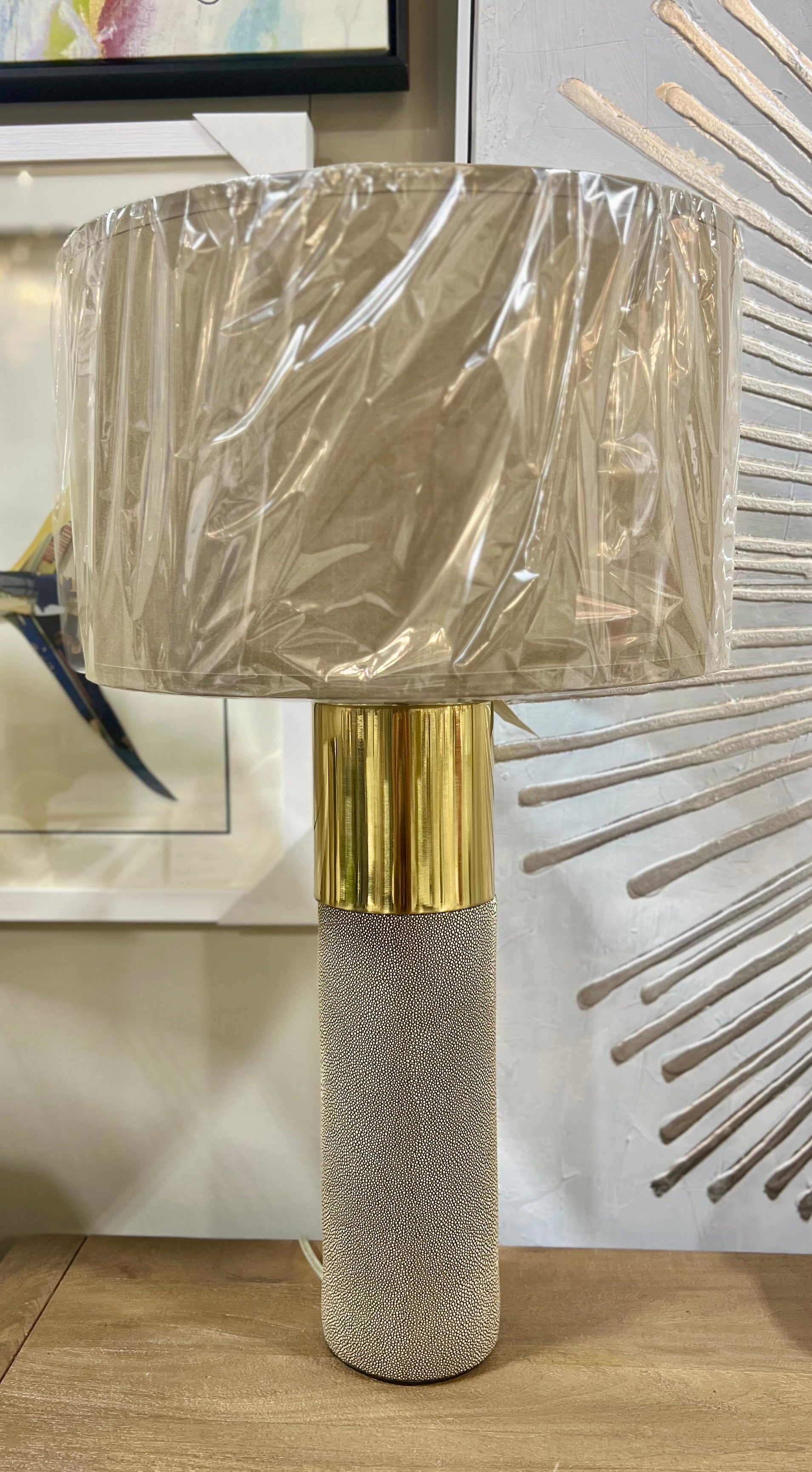 Gold and Gray Table Lamp