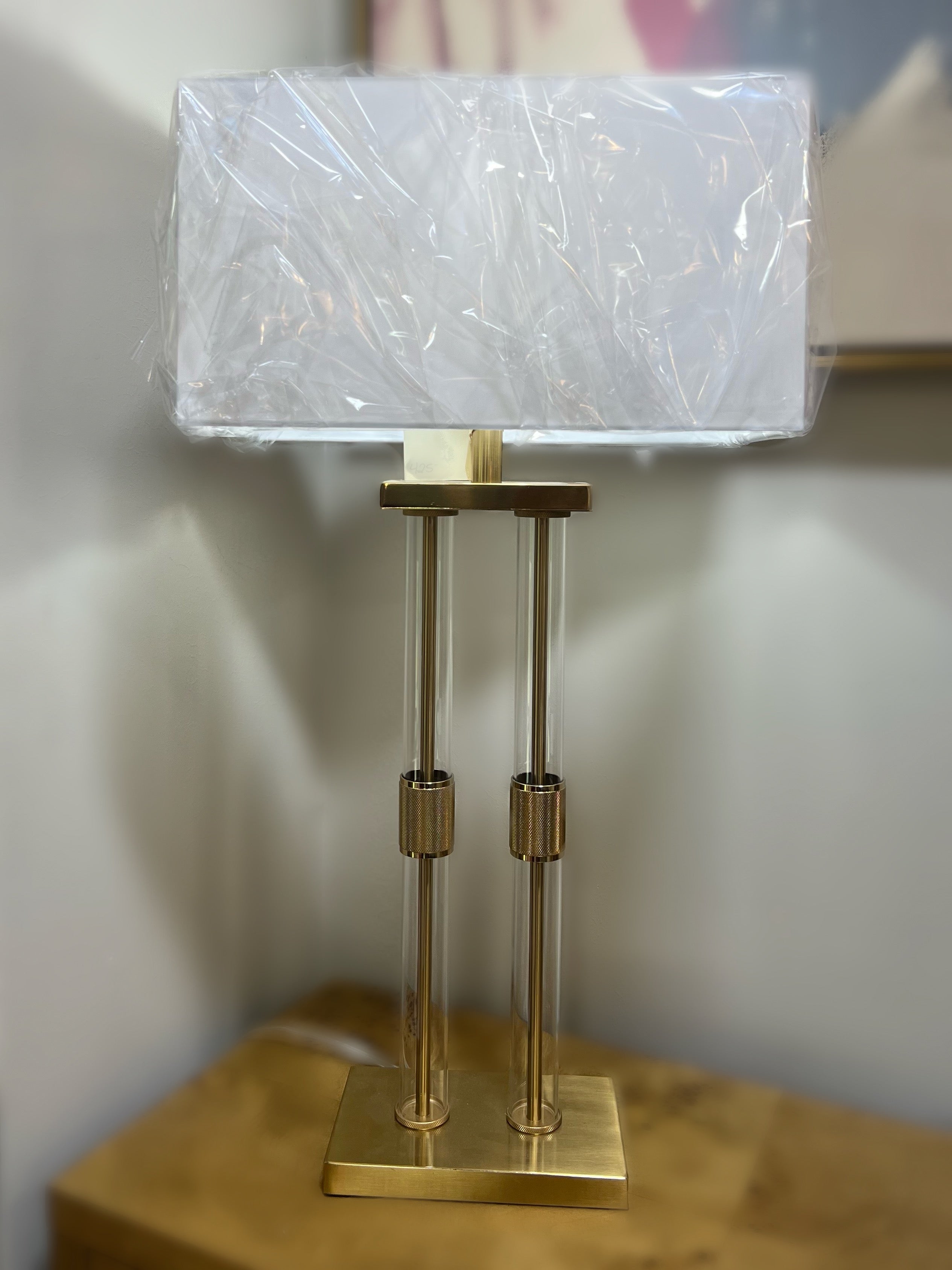 Brass with Clear Rods Table Lamp
