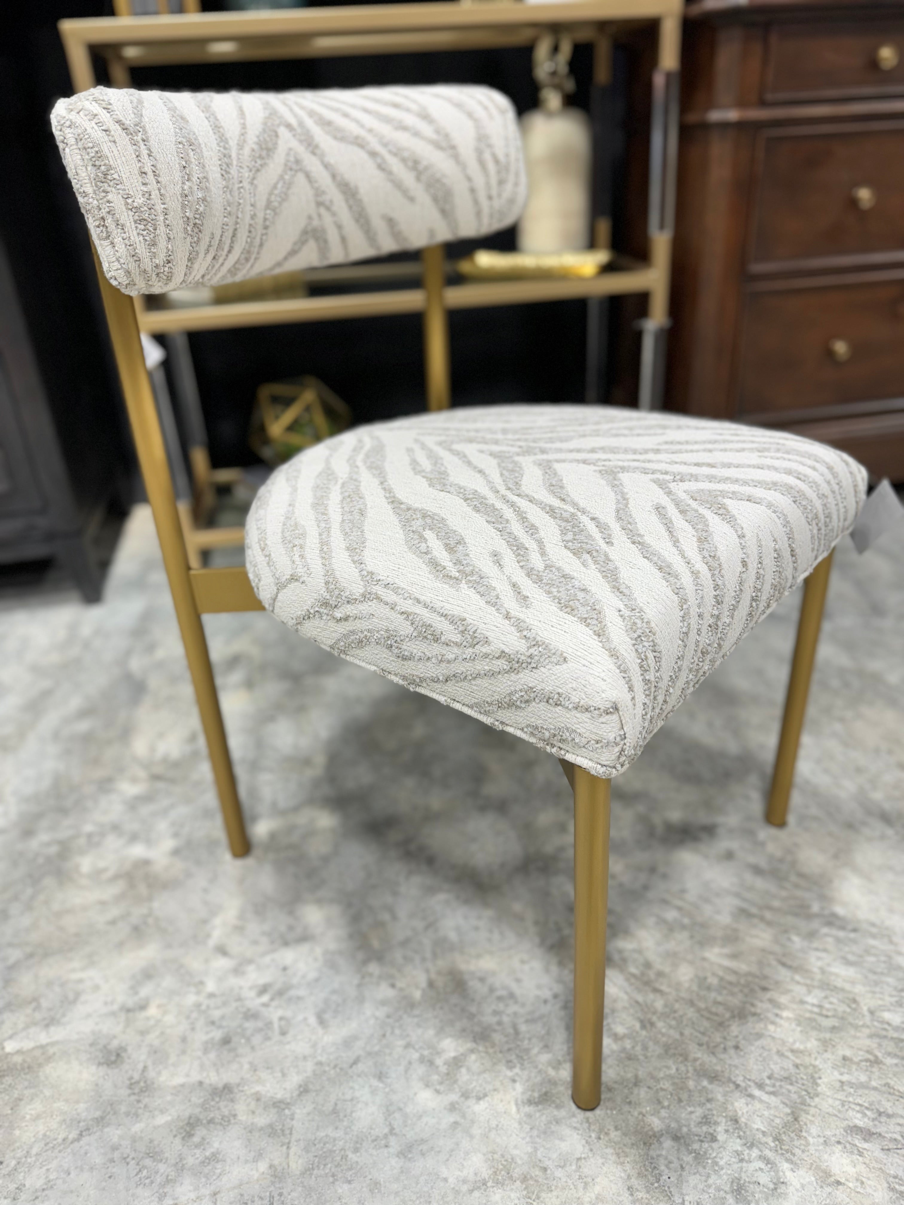 Fairfield Gray Zebra Print Dining Chair