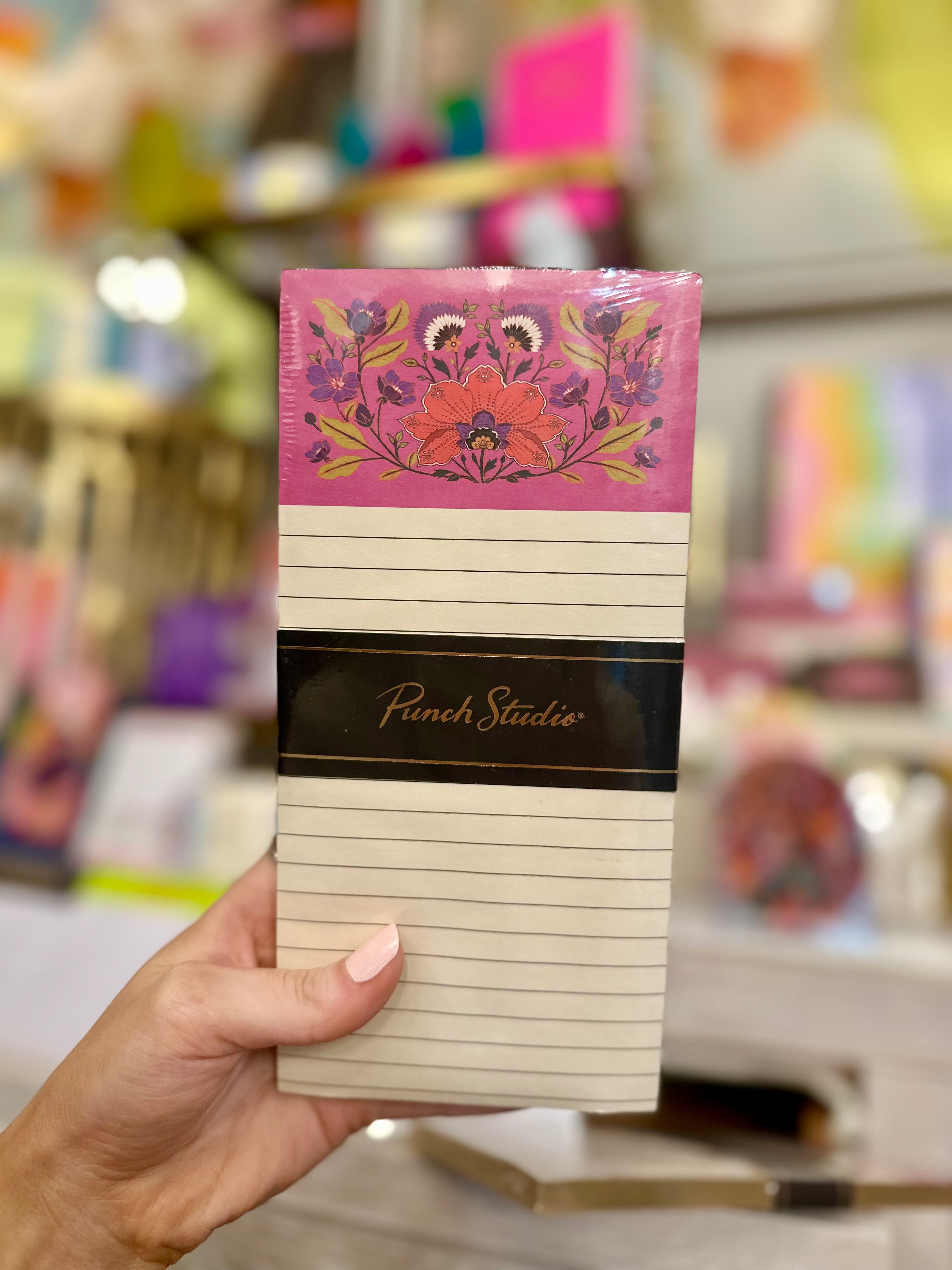 Pink floral notepad
