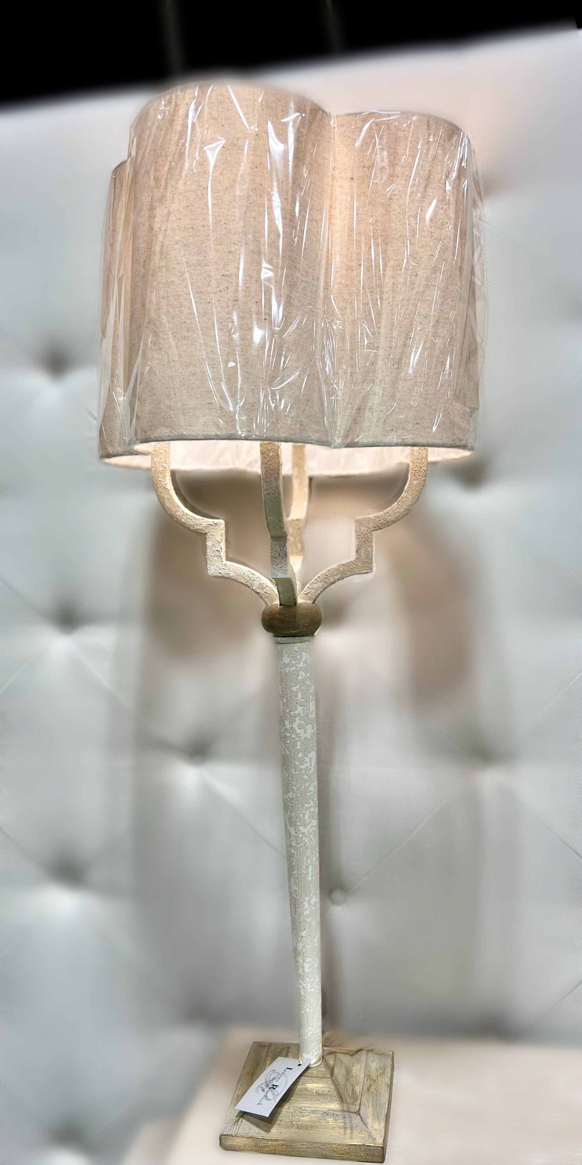 Distressed Gray Table Lamp