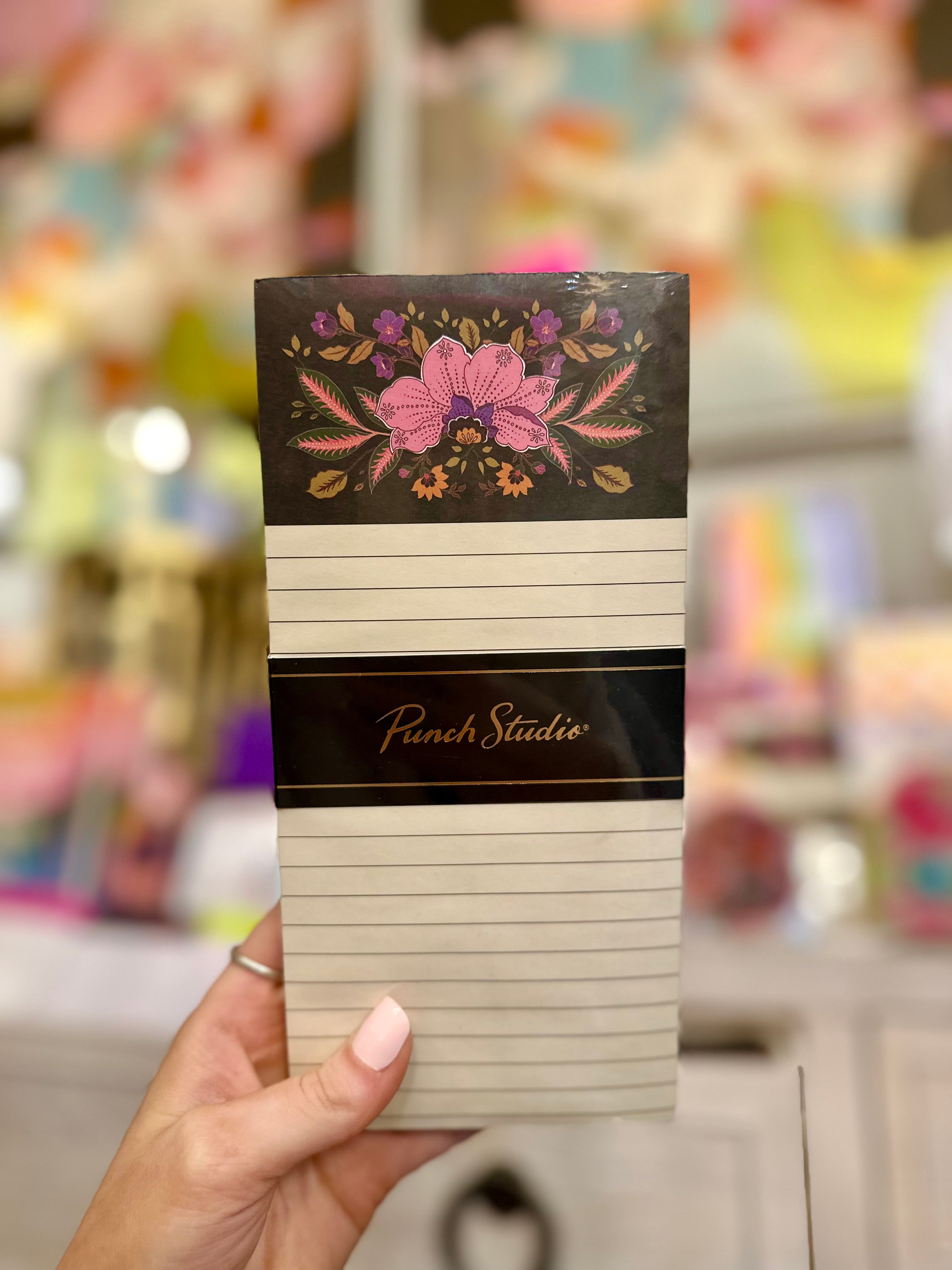 Black floral Notepad