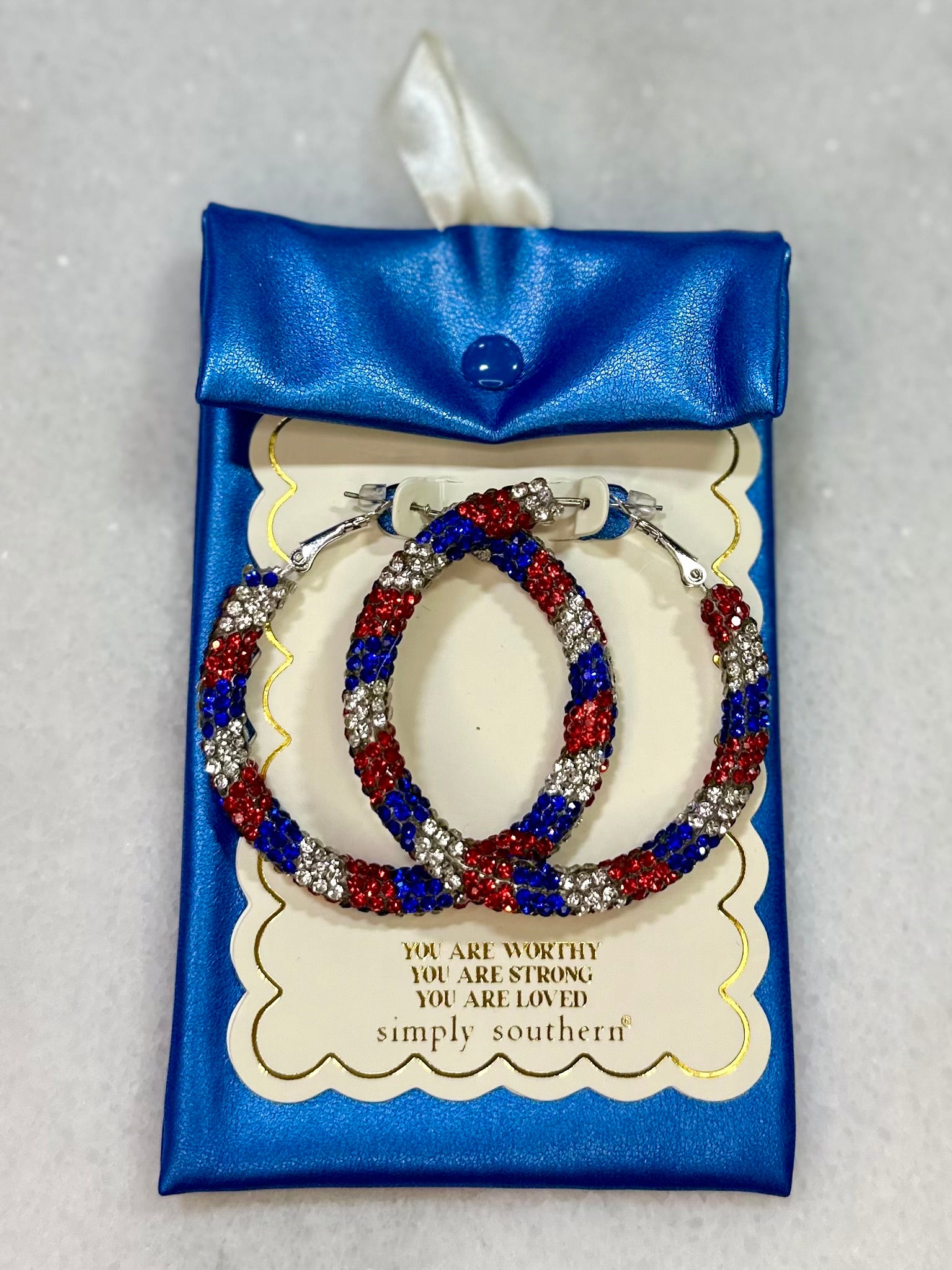 4th of July hoop earrings