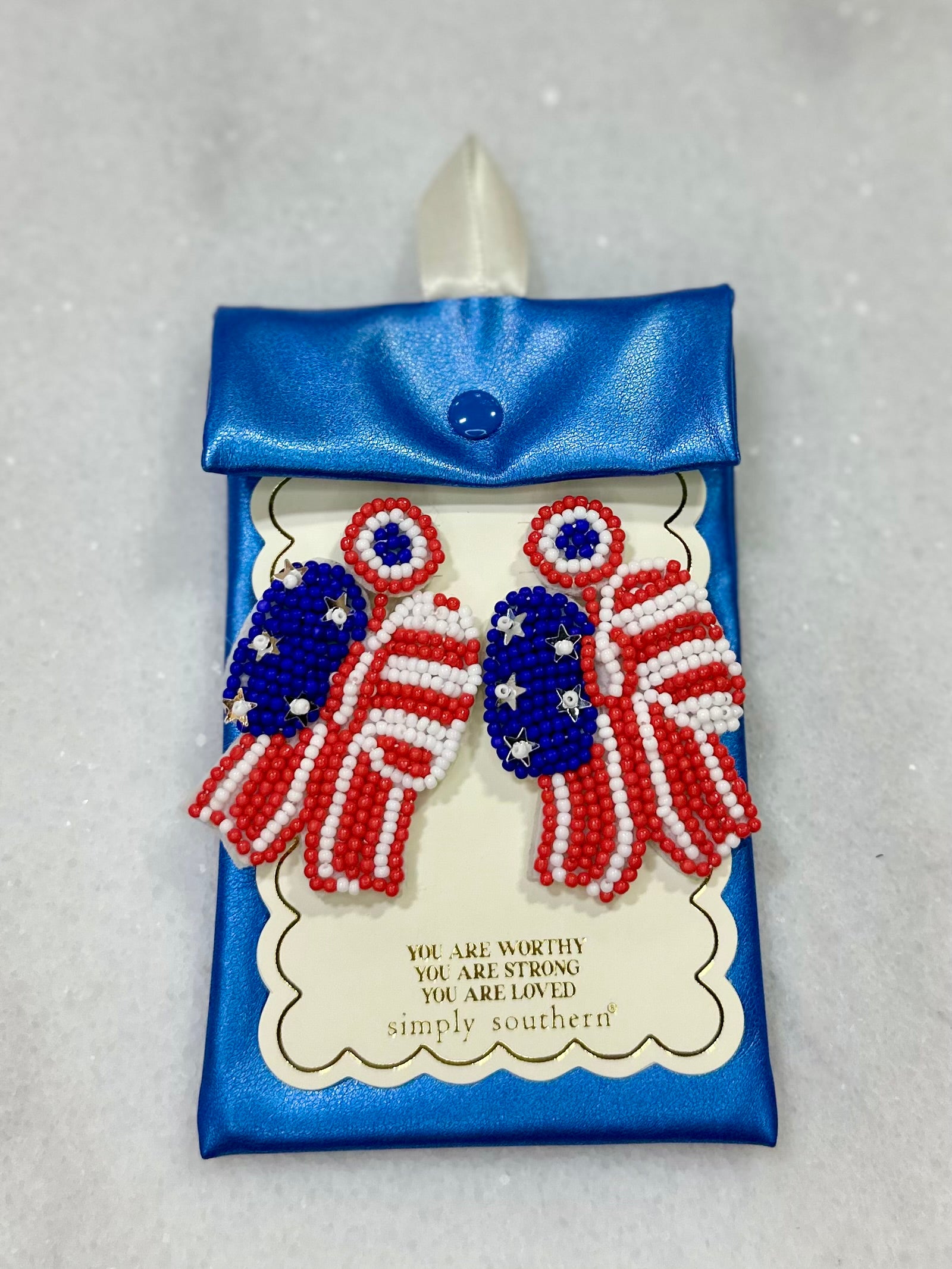 Angel wings 4th of July Earrings