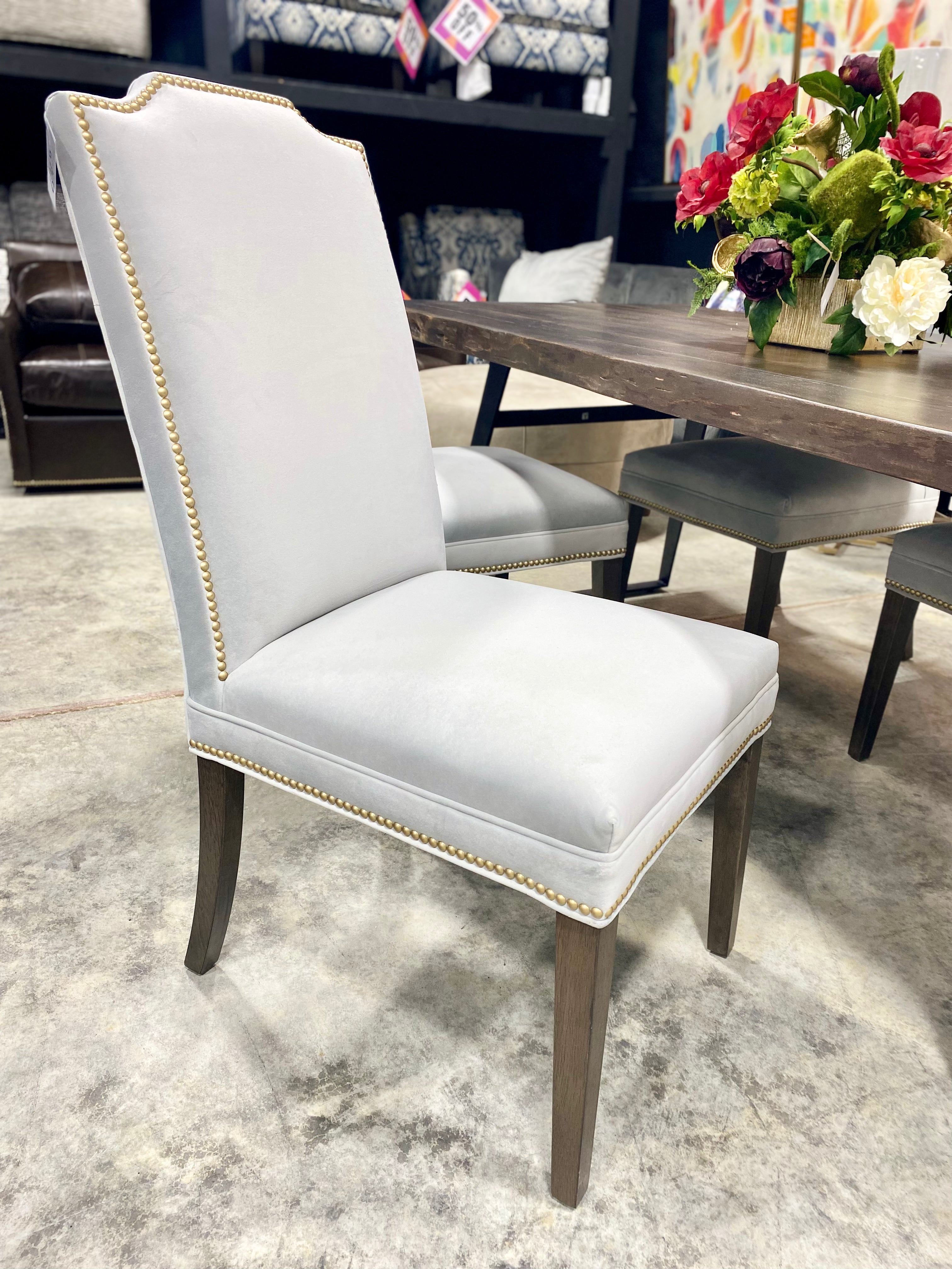 Fairfield Silver Velvet Dining Chairs