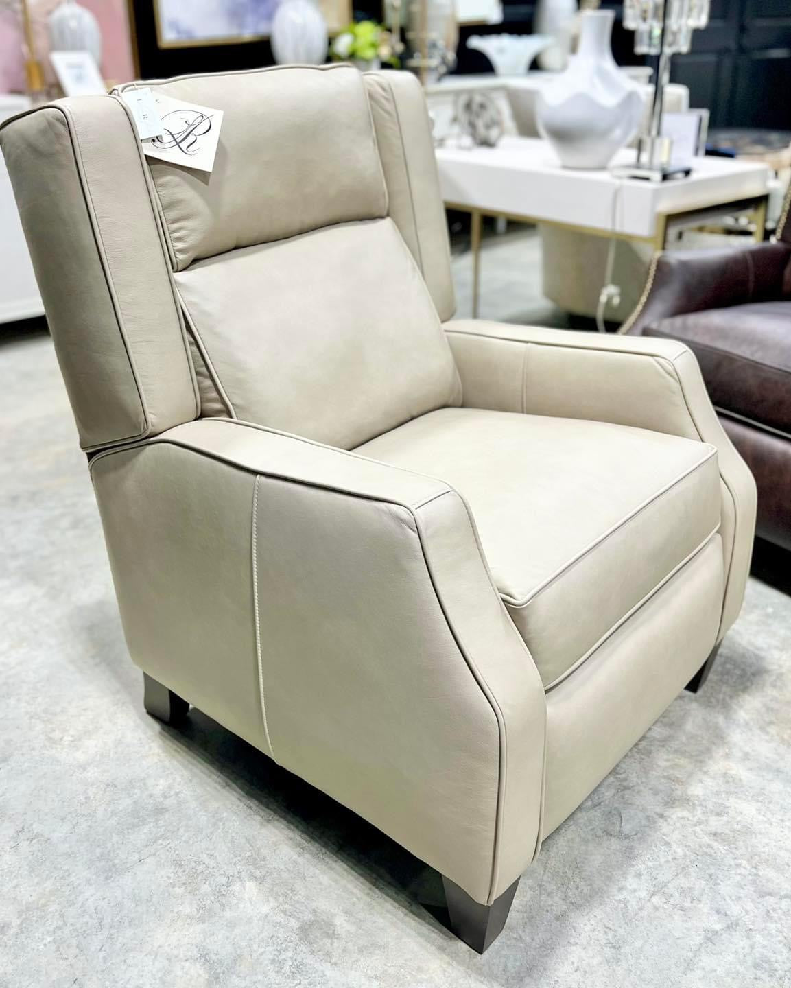 King Hickory Cream Leather Recliner