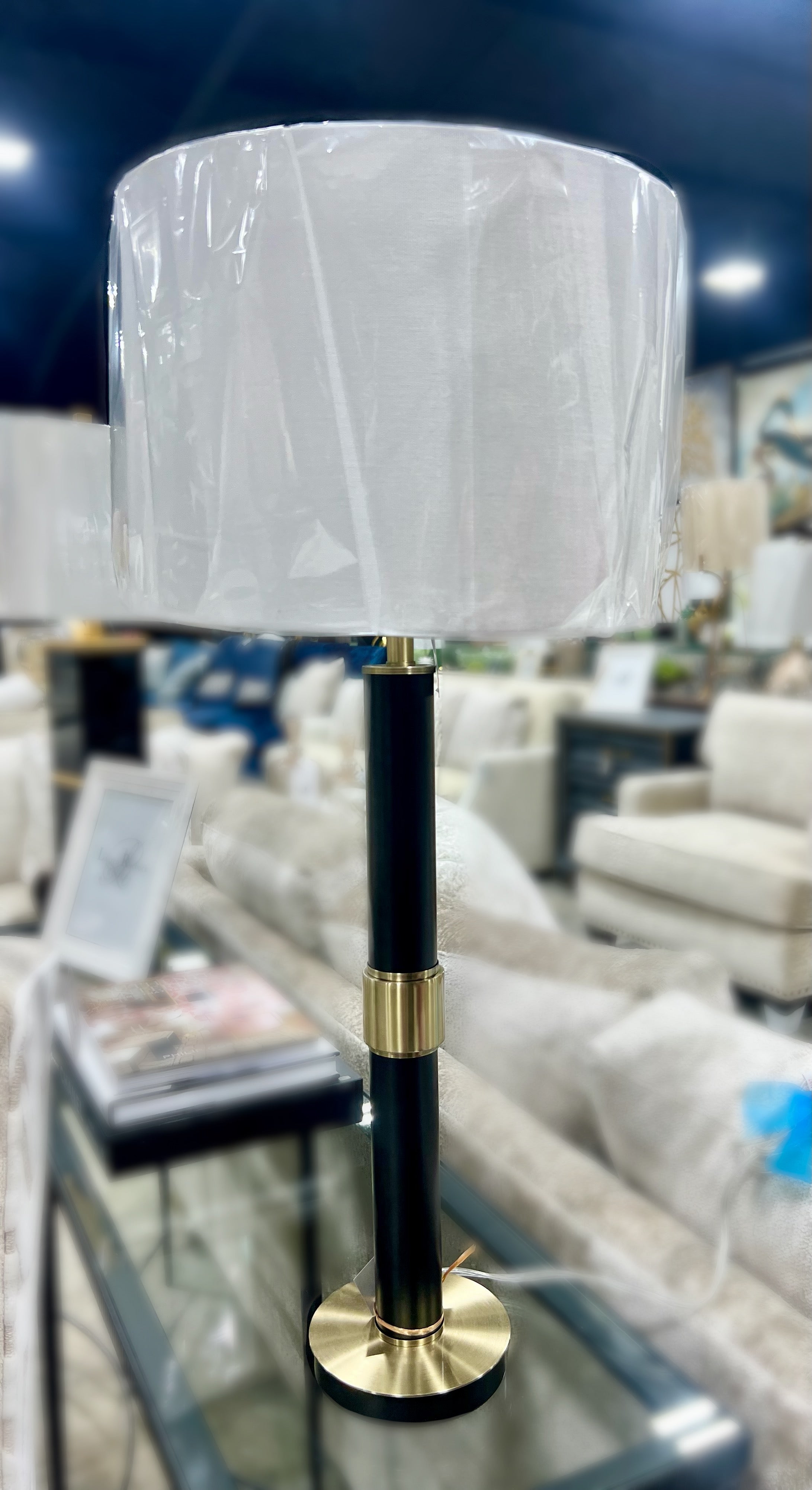 Slim Black and Gold Table Lamp