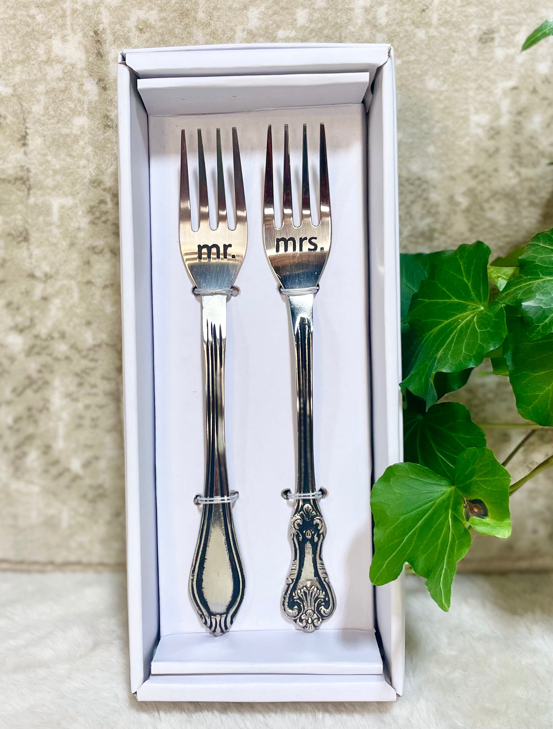 Mr. & Mrs. Soap Cake Fork Set