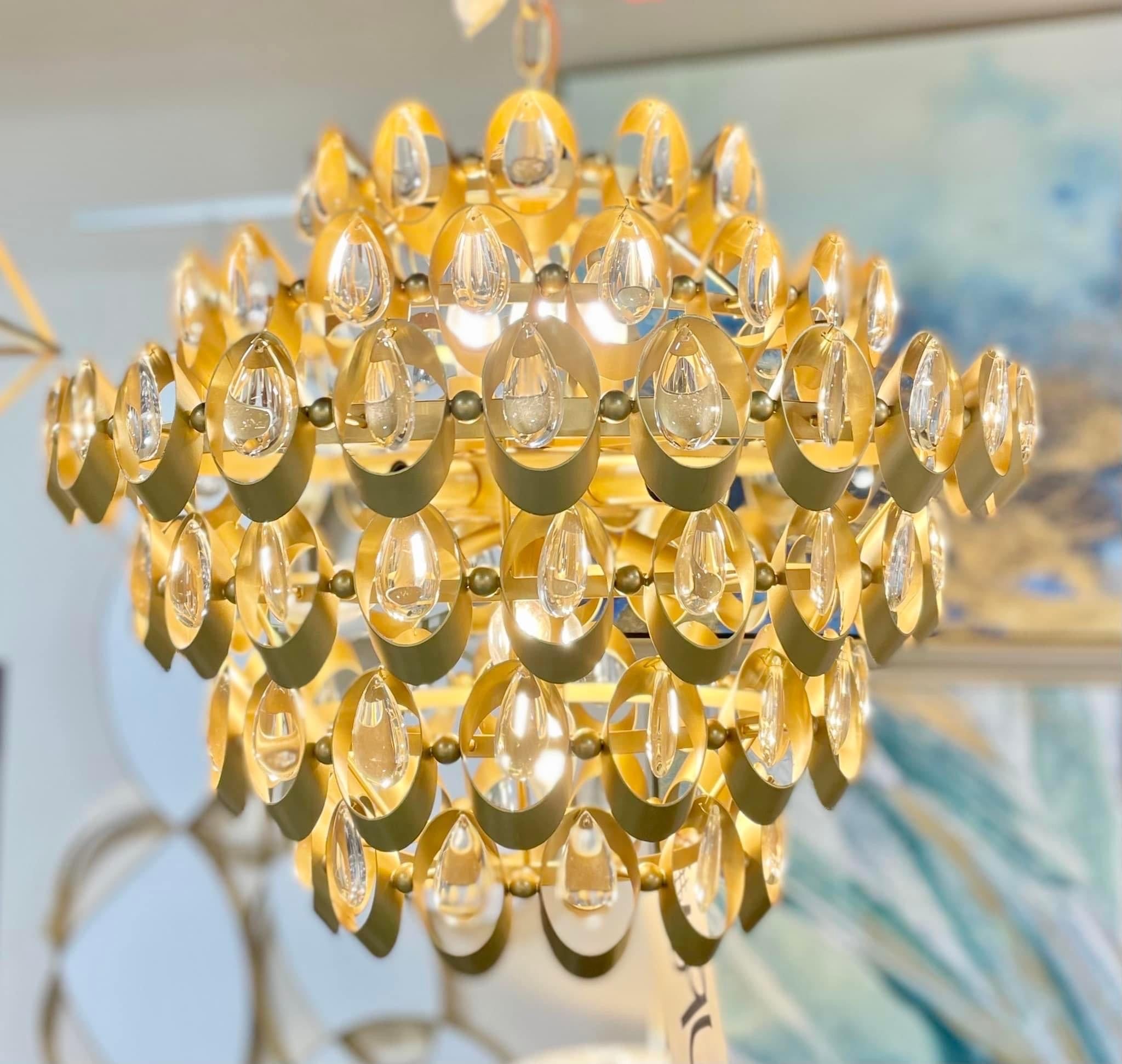 Tiered Gold and Glass Light
