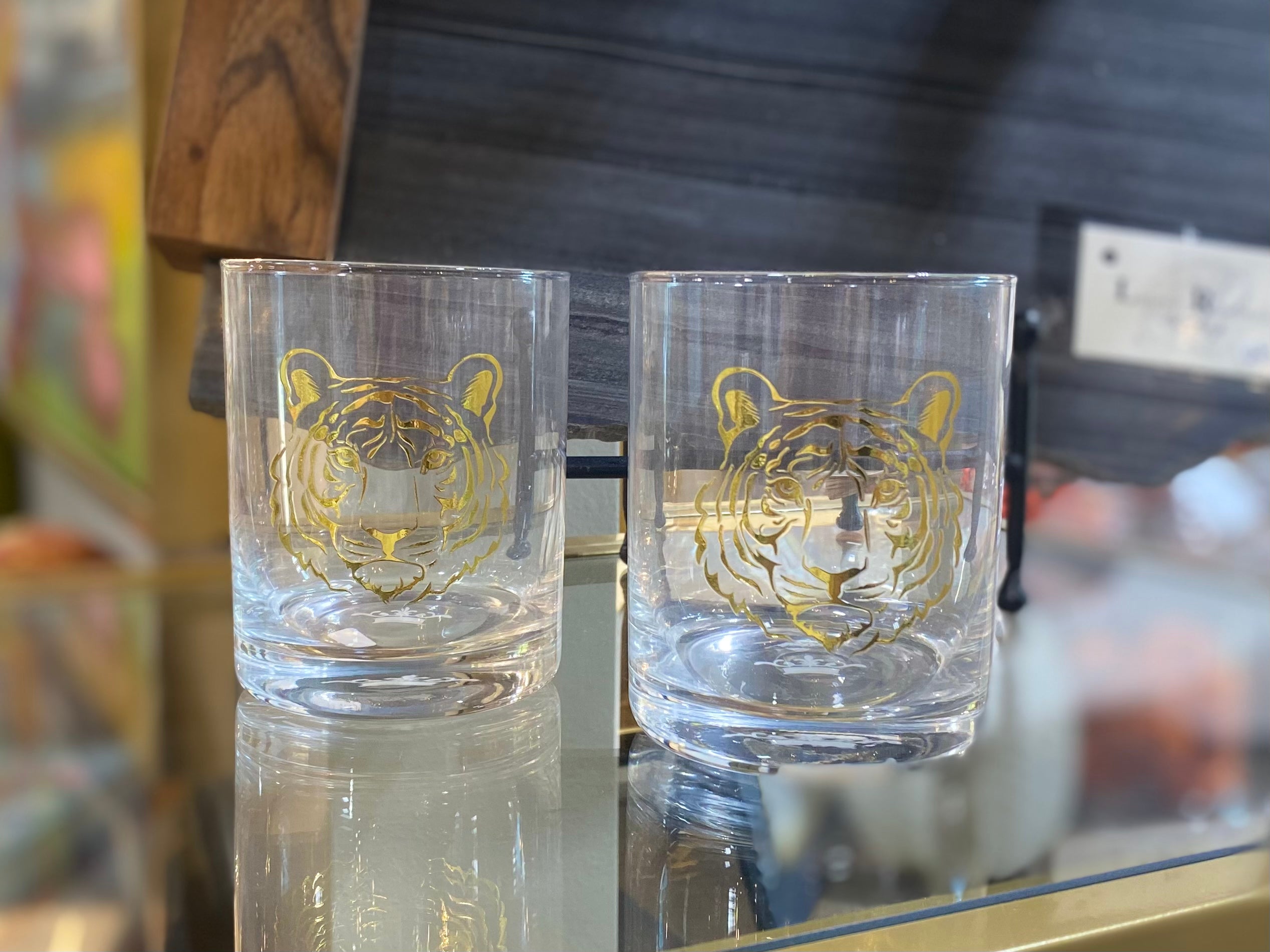 Tiger Whiskey Glass