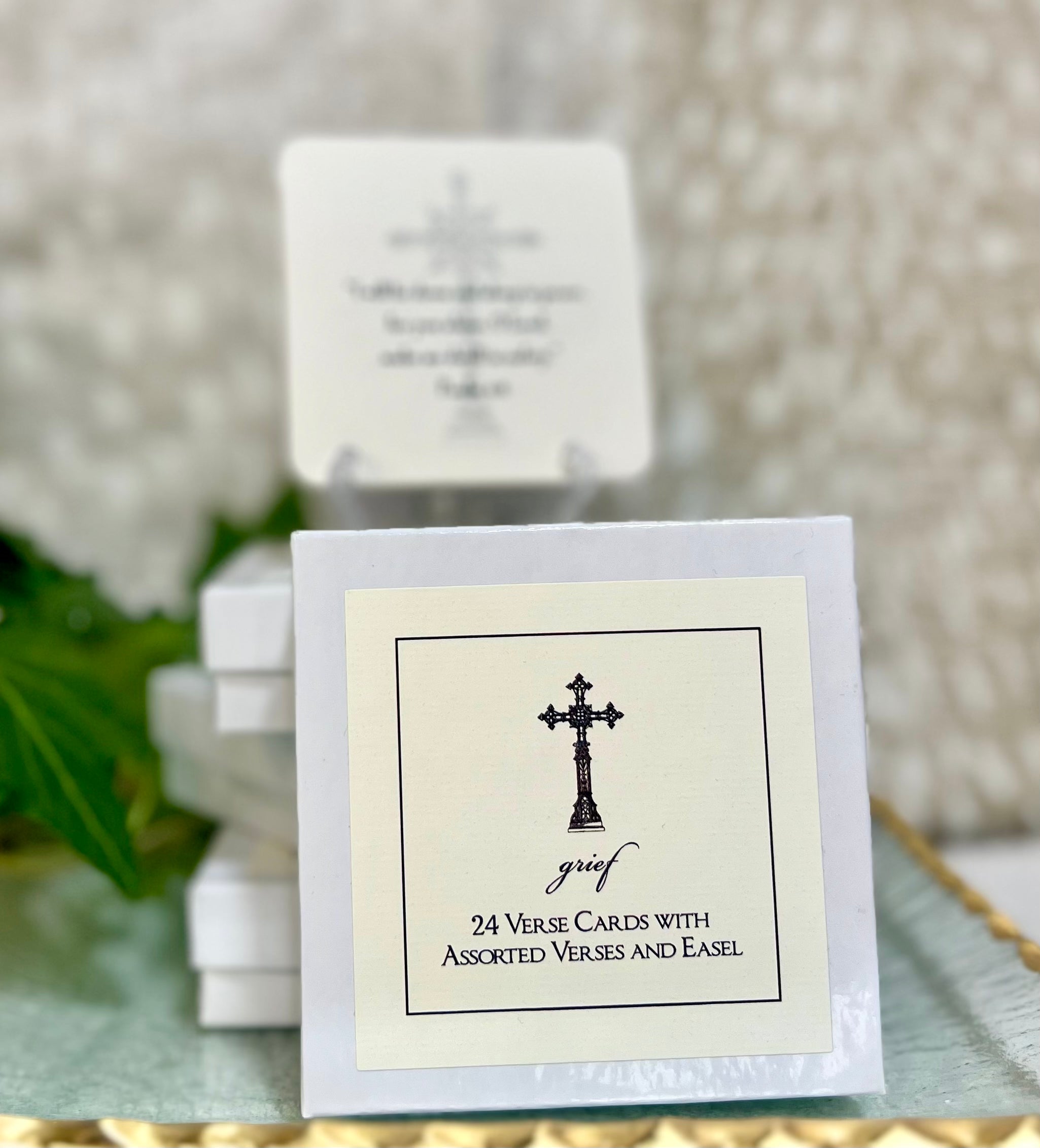 Grief scripture cards with small acrylic stand