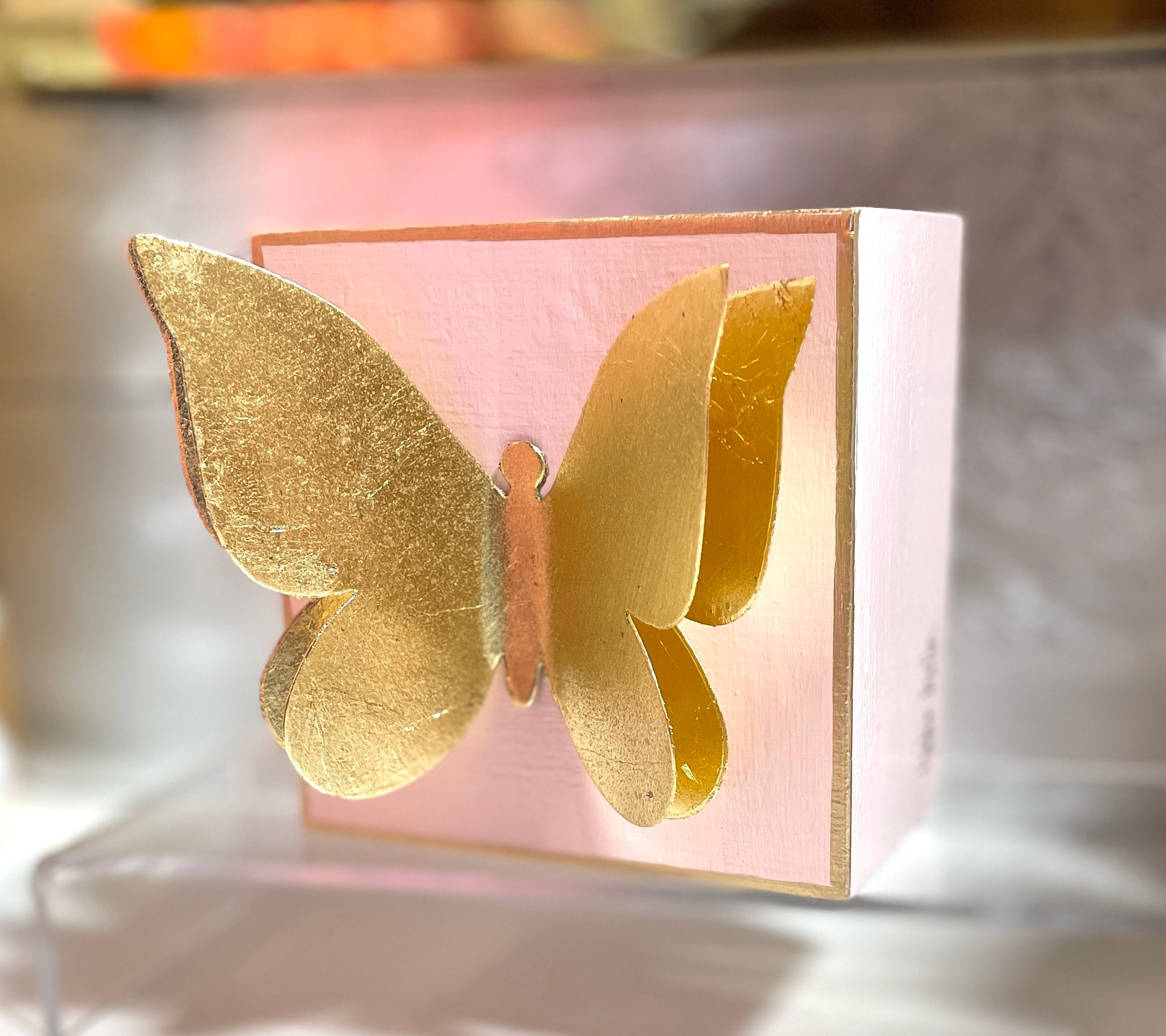 Pastel Pink 3D Wooden Block Art