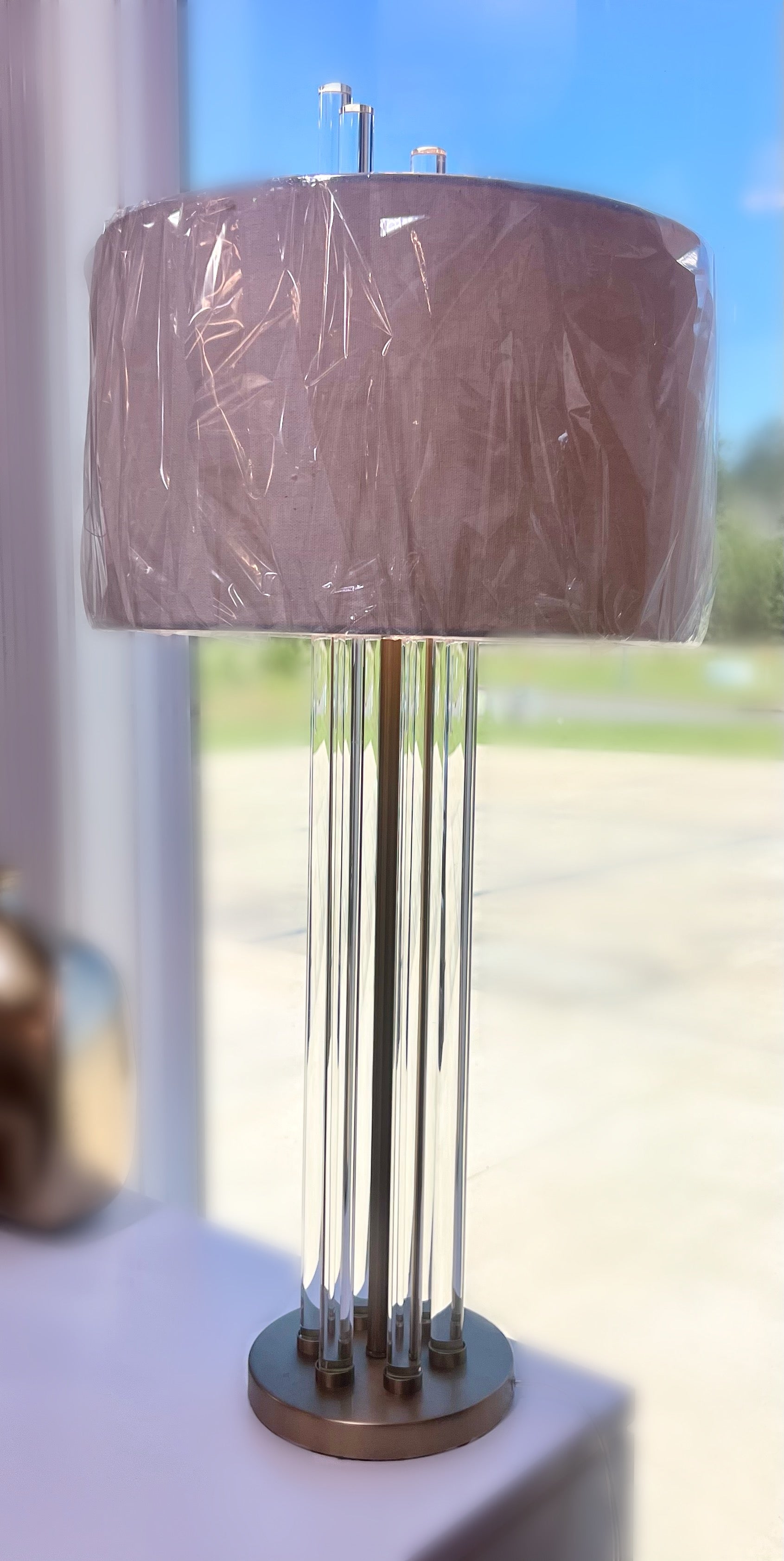 Gold with Clear Rods Table Lamp