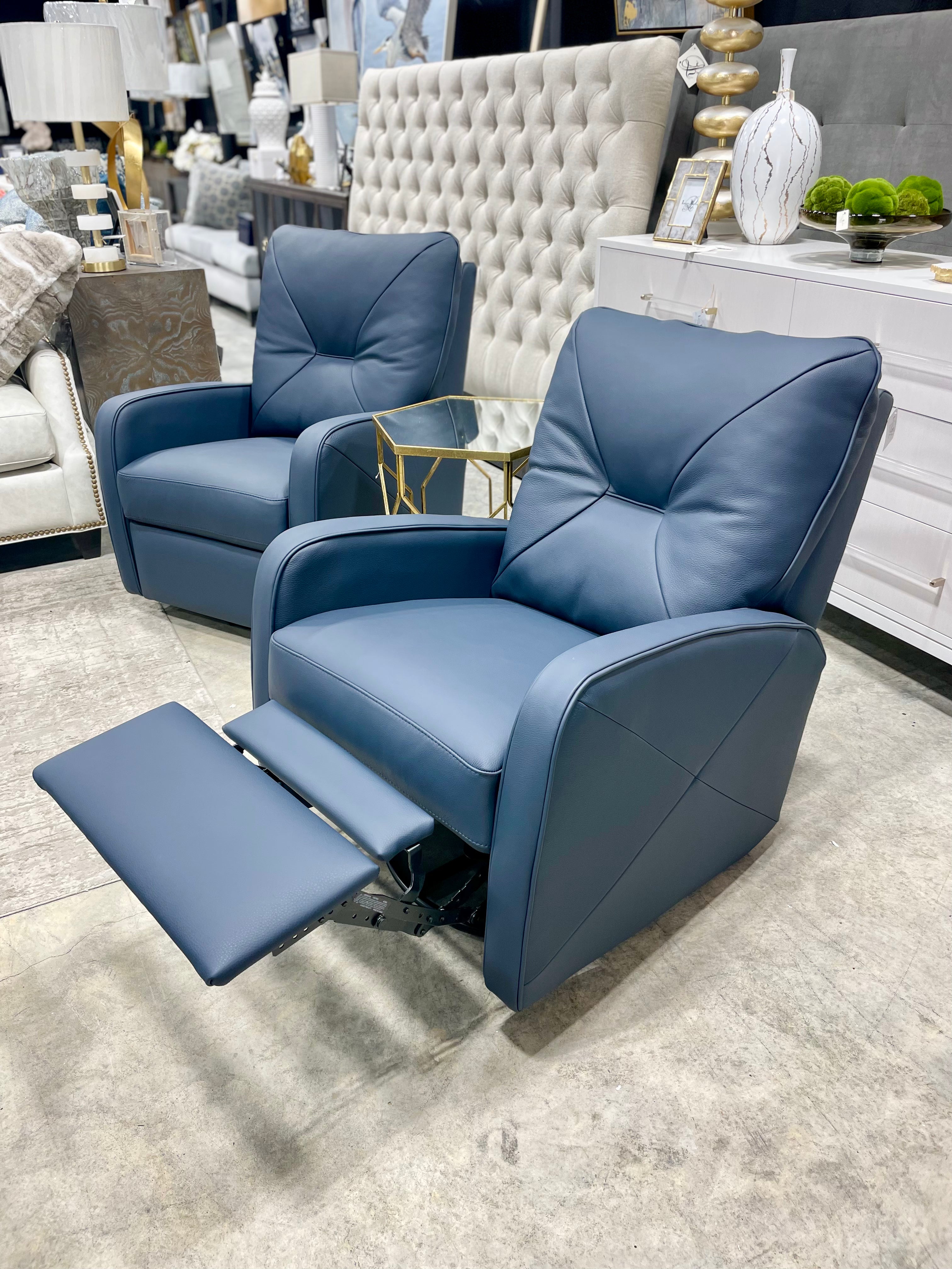 Palliser Navy Leather Recliner