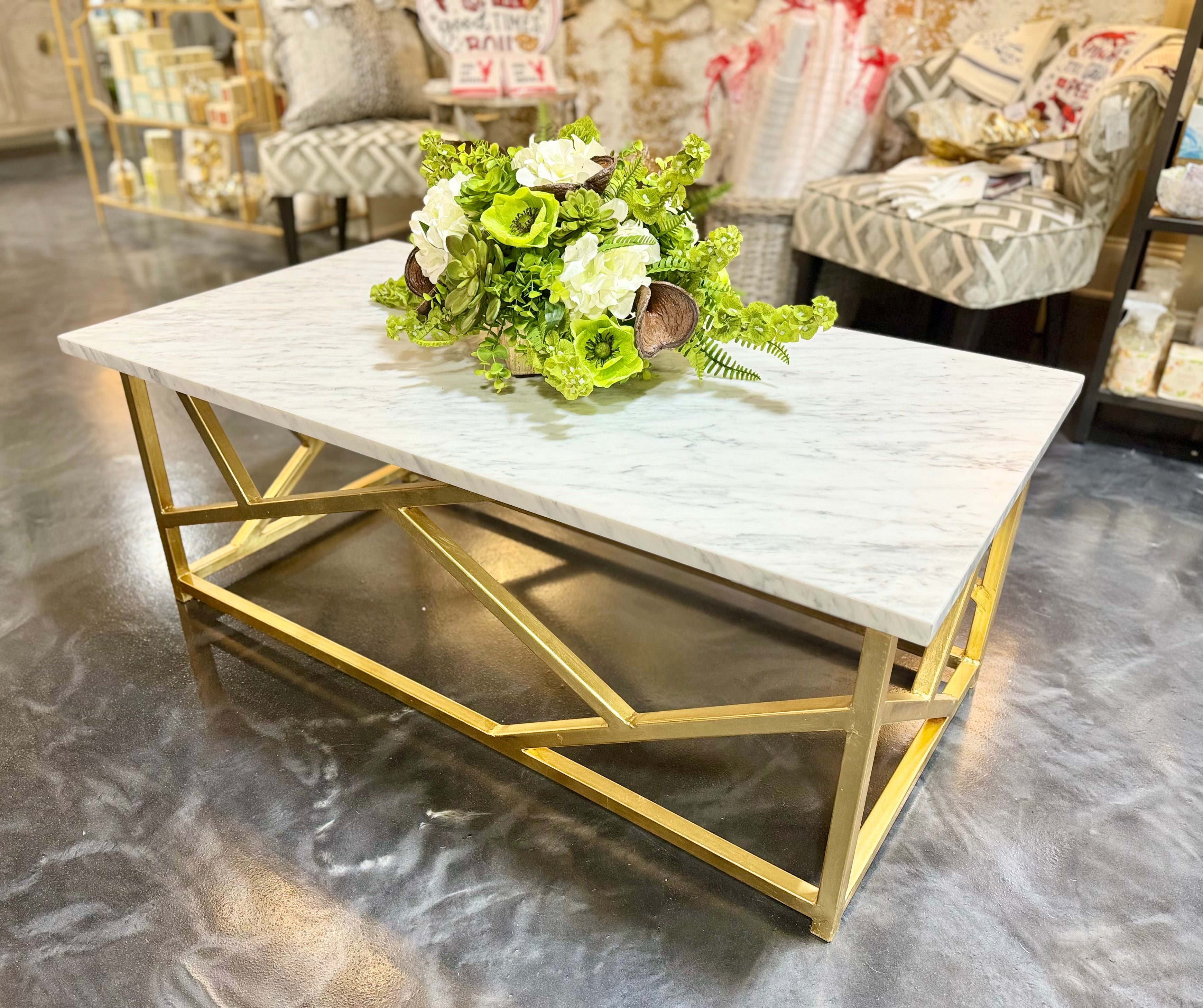 Gold & Marble top coffee table