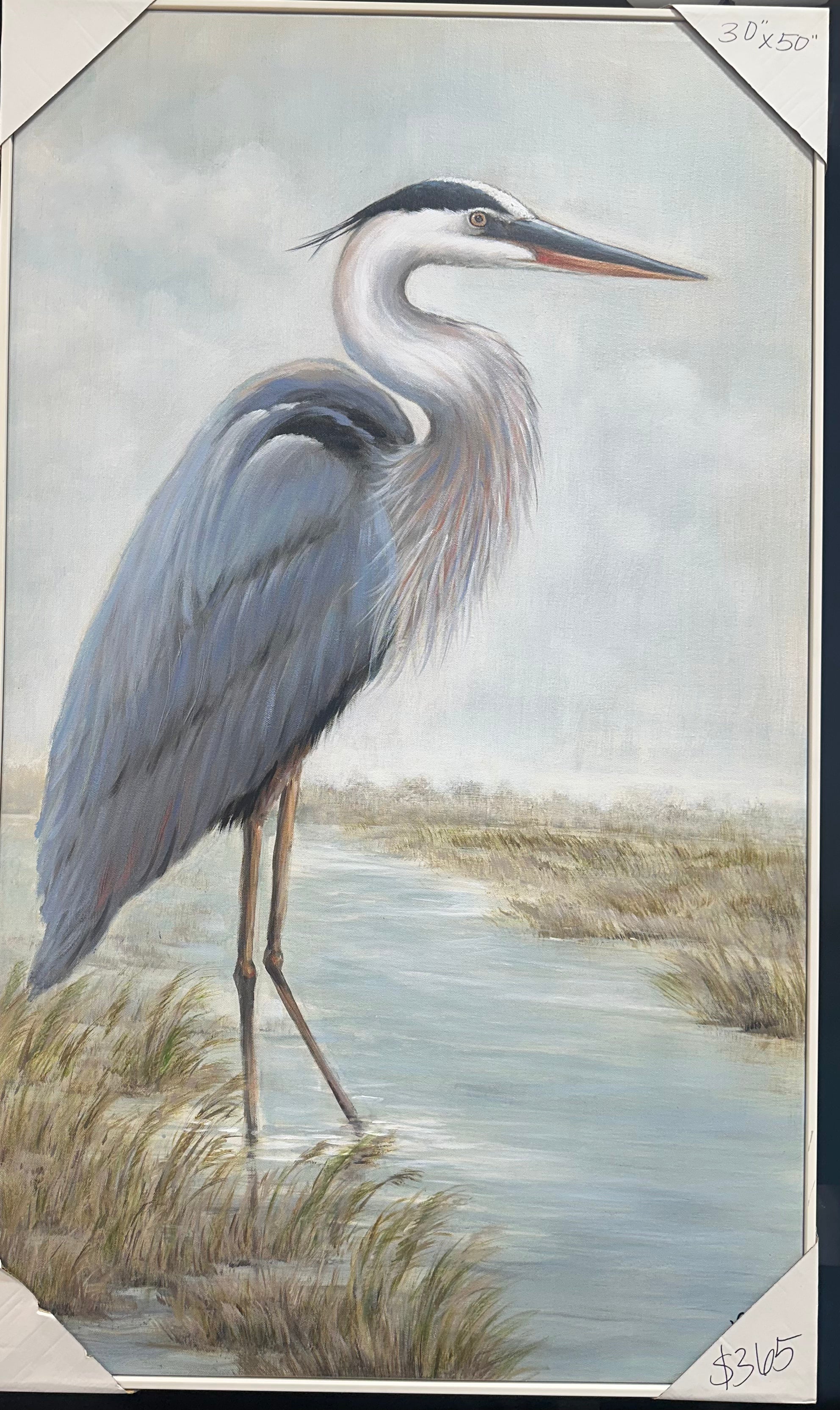 Blue heron canvas