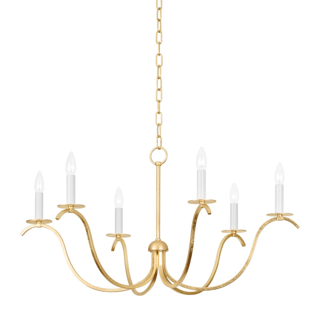 6 Light Gold Chandelier